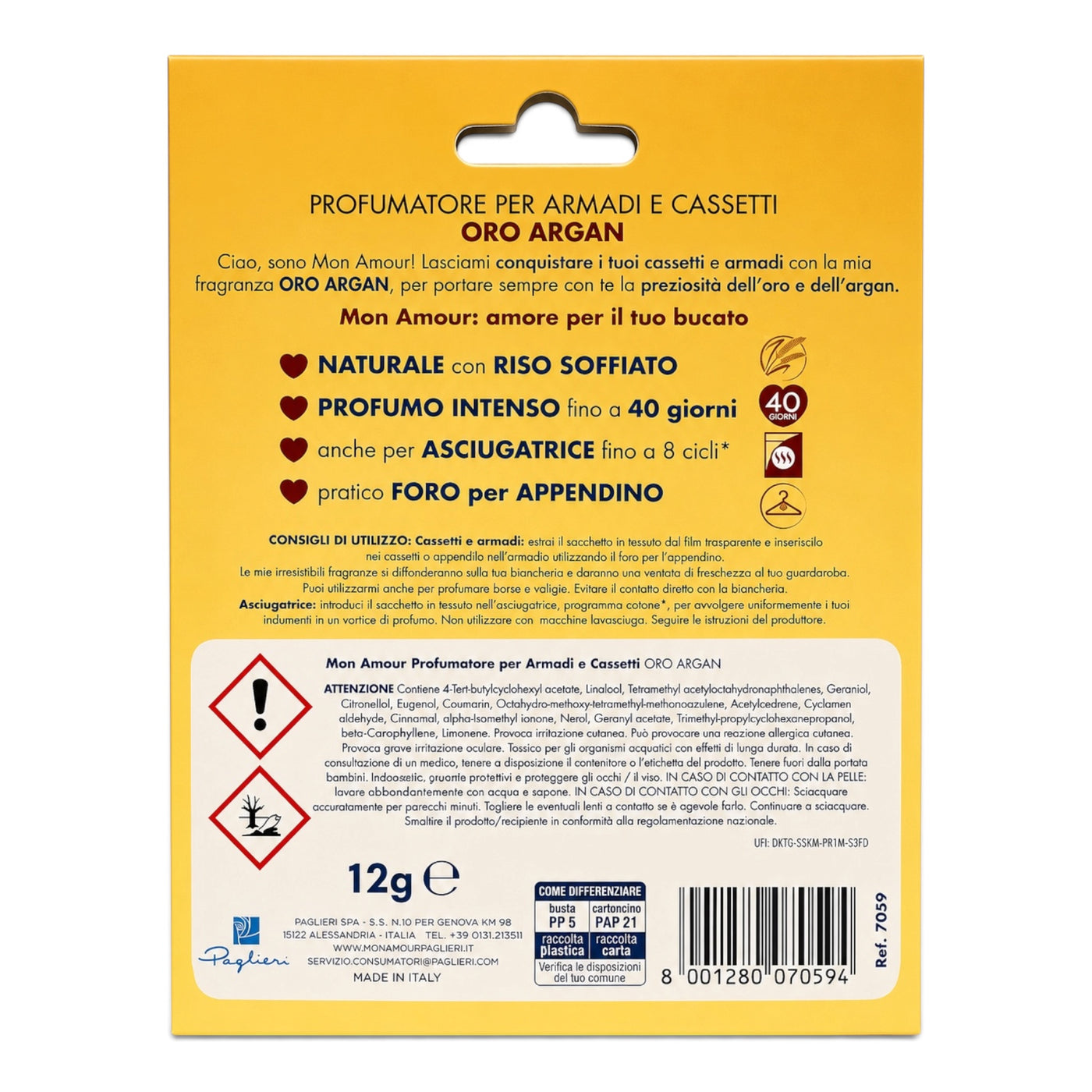 Mon Amour Duftbeutel Oro Argan 40 Tage Frische