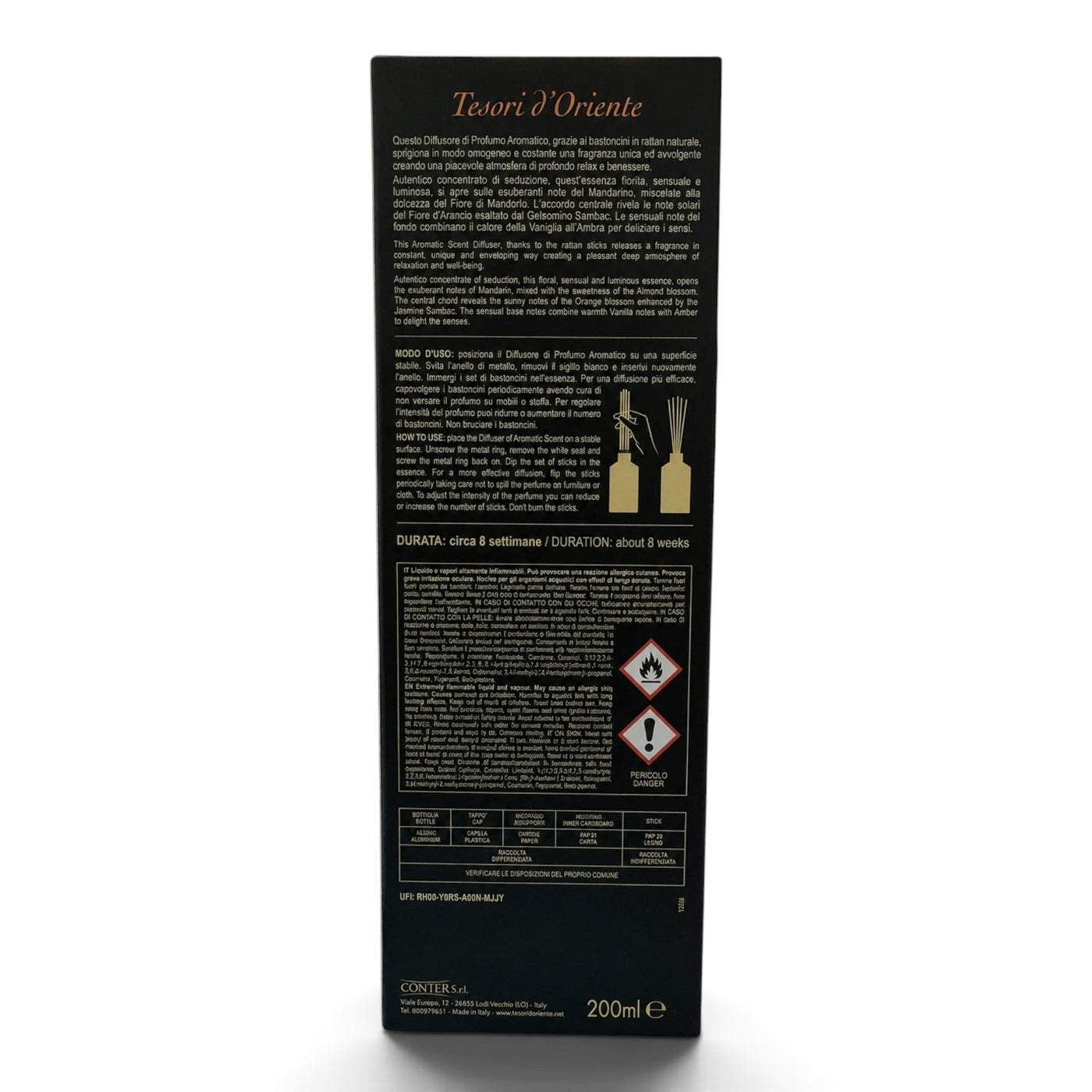 Tesori d’Oriente Hammam Aromadiffuser mit Duftstäbchen 200 ml