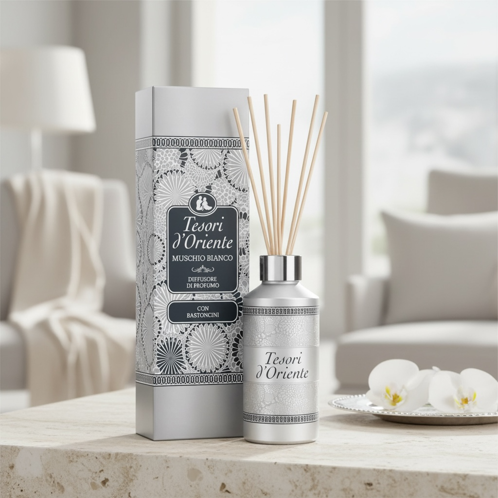 Tesori d’Oriente Muschio Bianco Aromadiffuser mit Duftstäbchen 200 ml