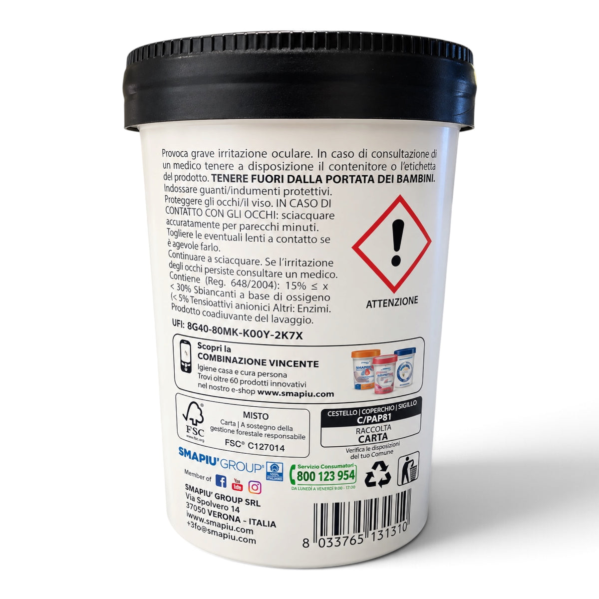 Smapiù Aktiviertes Natriumpercarbonat für schwarze & dunkle Wäsche 500 g