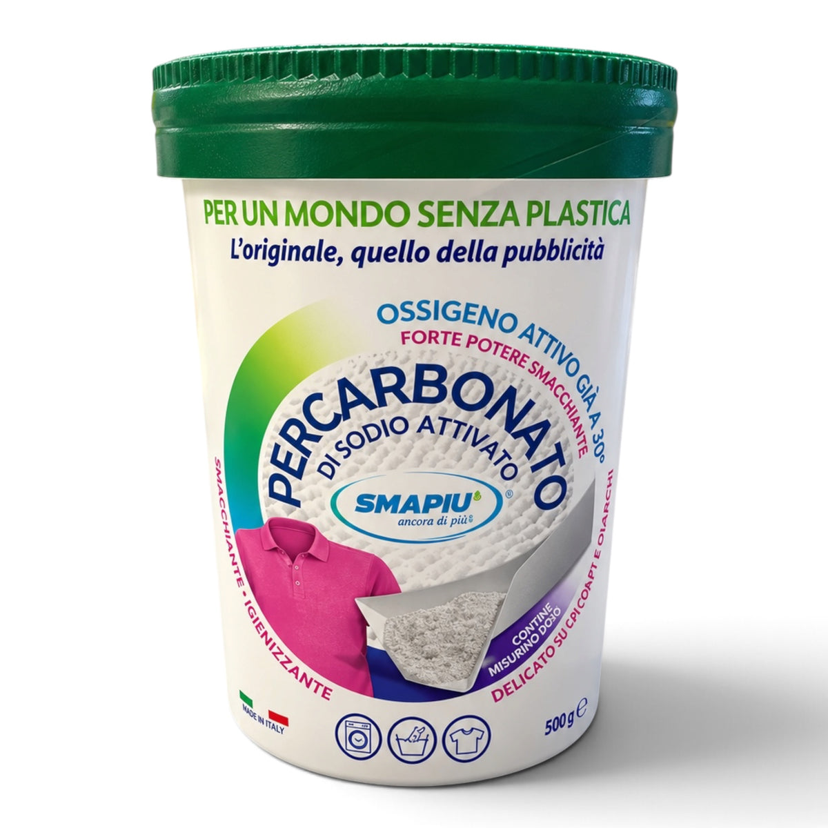 Smapìù Aktiviertes Natriumpercarbonat für Weiß- & Buntwäsche 500 g