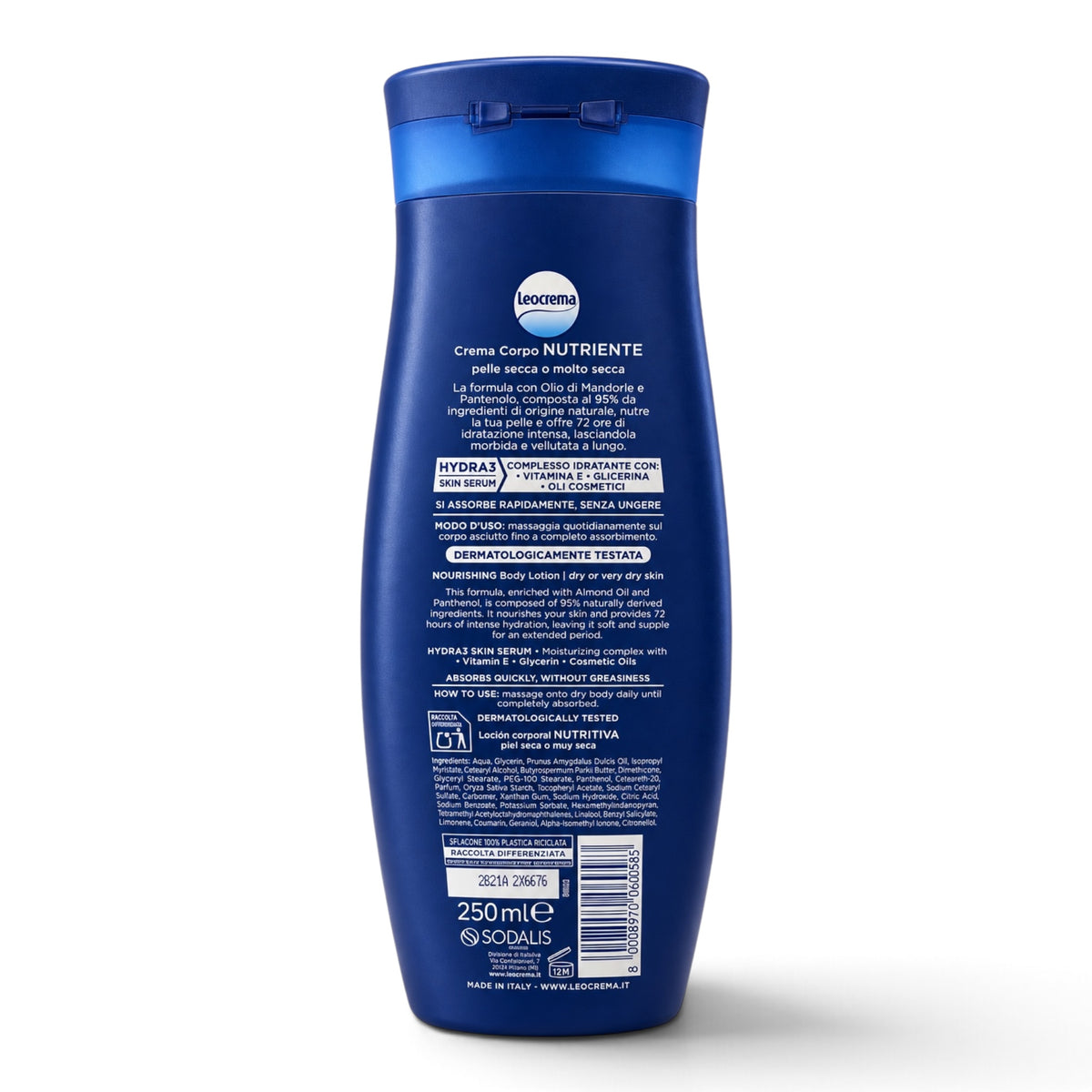 Leocrema Nährende Körpercreme mit Mandelöl & Panthenol 250 ml