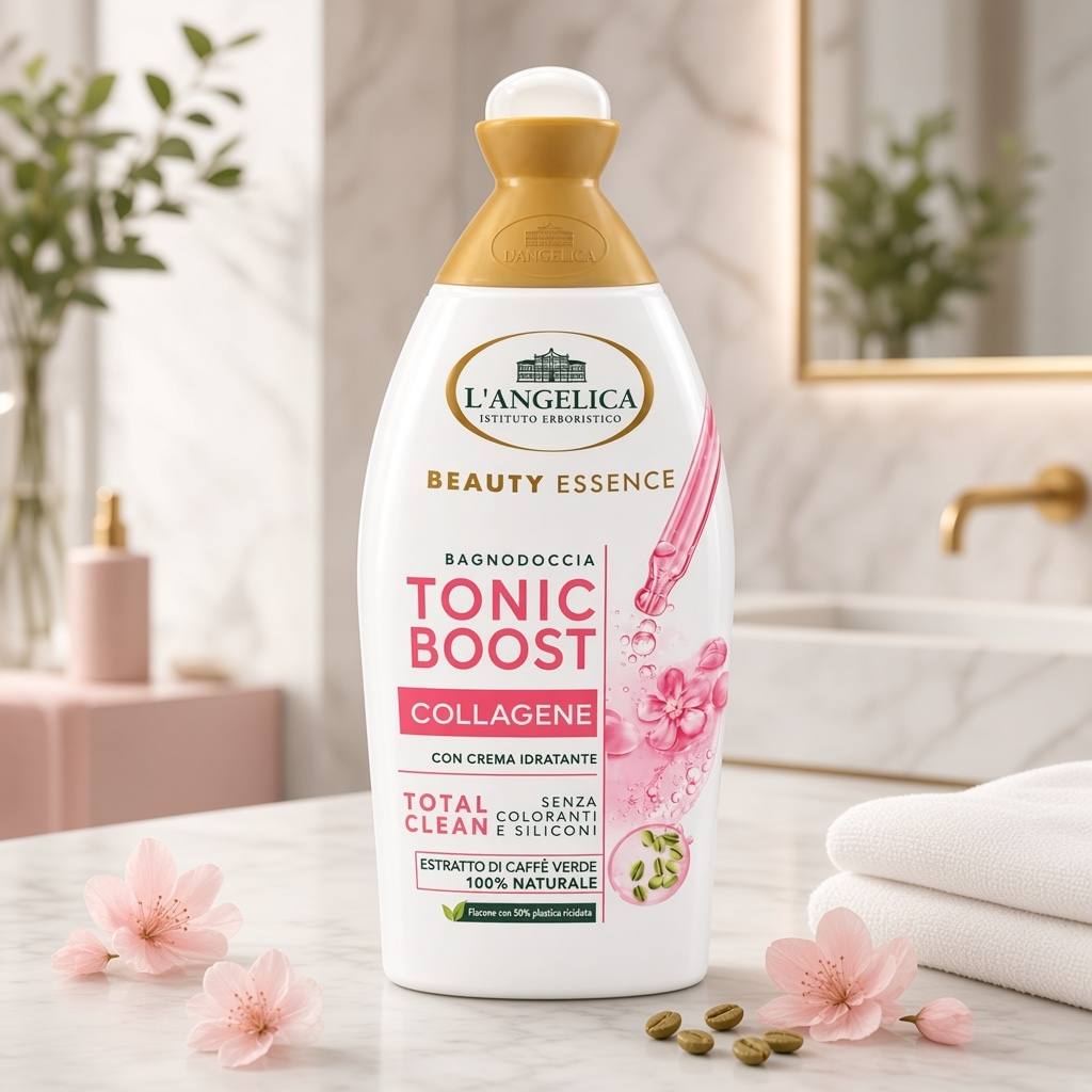 L’Angelica Tonic Boost Duschgel mit Kollagen & Grünkaffee 520 ml