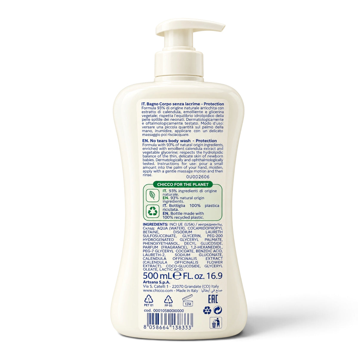 Chicco Baby Moments Baby-Waschgel Protection 500 ml